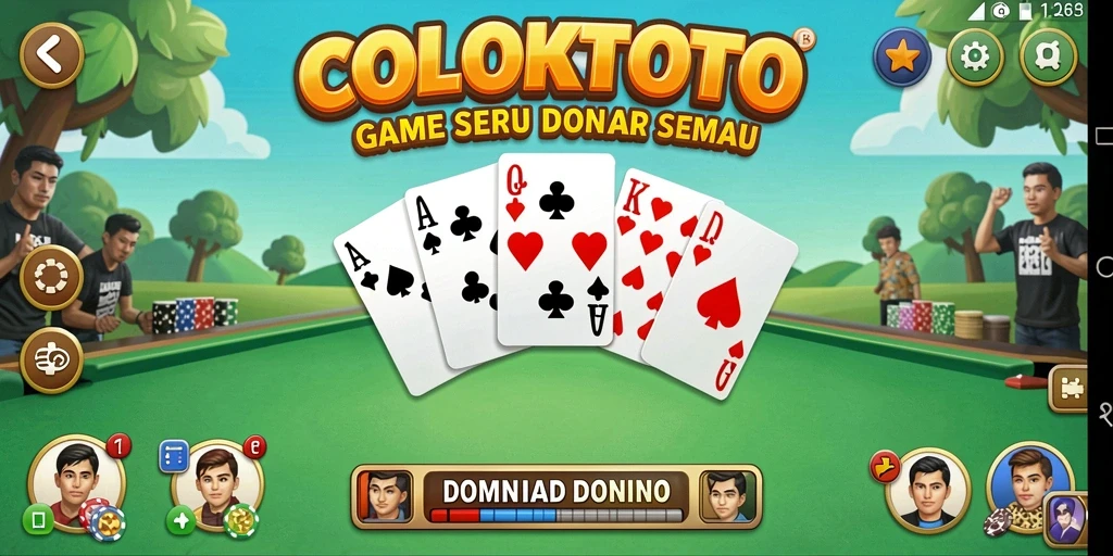 Screenshot gameplay COLOKTOTO menampilkan aksi permainan Domino yang seru.