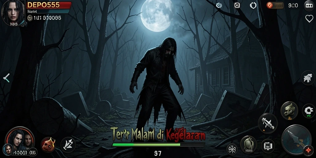 Tampilan gameplay DEPO555 yang mencekam dan penuh ketegangan.