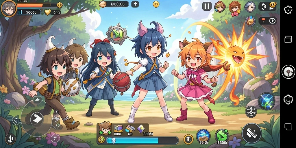Tampilan gameplay F08 yang penuh aksi dan petualangan Anime.