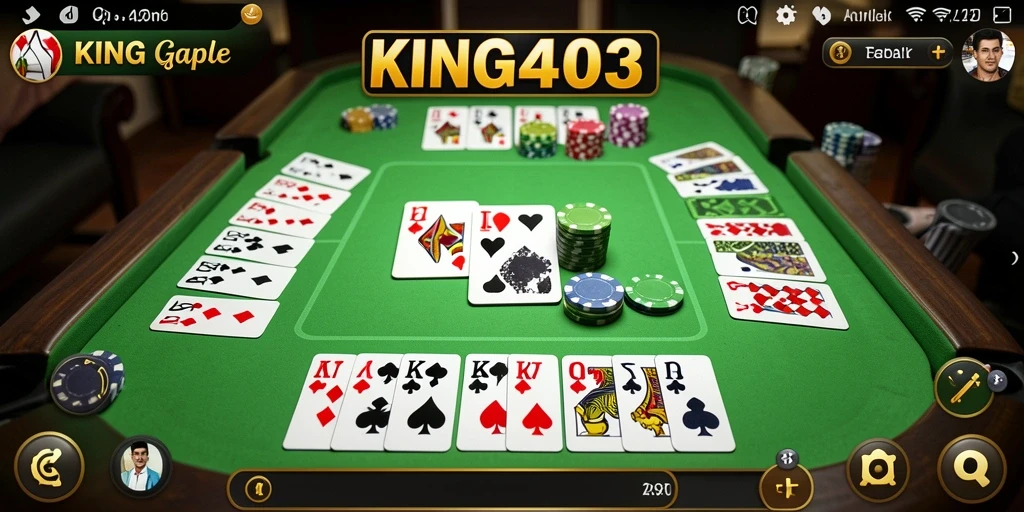 Tampilan gameplay KING403 yang seru dan interaktif dalam permainan Gaple.