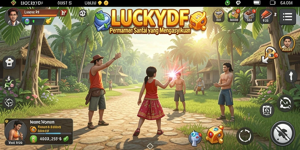 Screenshot LUCKYDF menunjukkan gameplay yang mengasyikkan dan penuh warna.