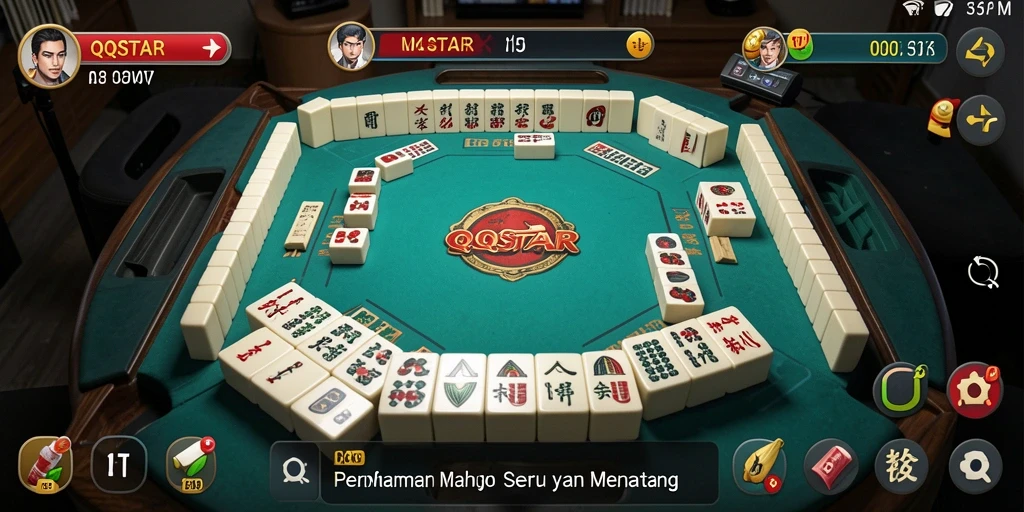 Screenshot gameplay QQSTAR yang menampilkan momen seru permainan Mahjong.