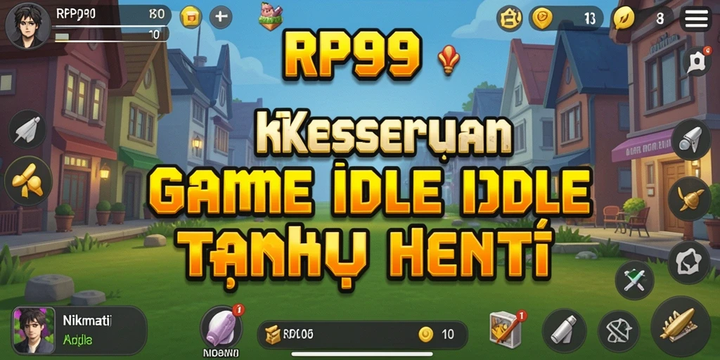 Tangkapan layar utama RP99 menampilkan gameplay Idle yang seru dan menarik.