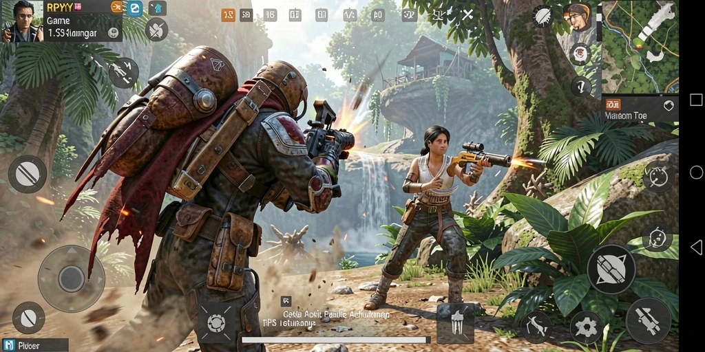 Screenshot gameplay RPYYY menampilkan aksi menegangkan di battlefield.