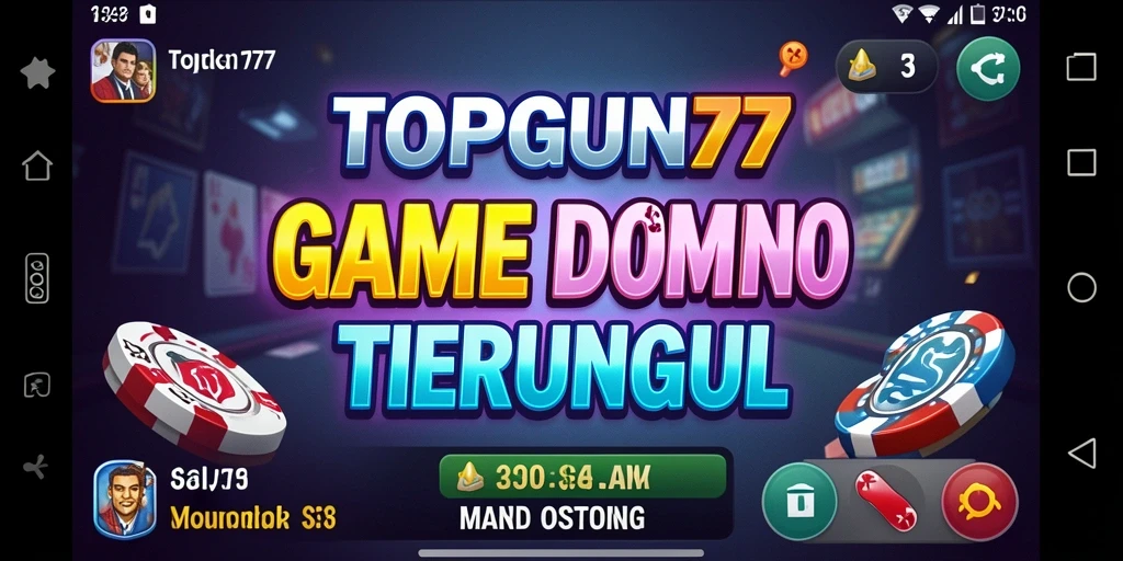 Tampilan seru dari gameplay domino di TOPGUN77.