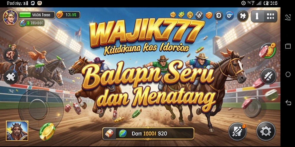 Tangkapan layar utama WAJIK777 menampilkan aksi balapan seru.