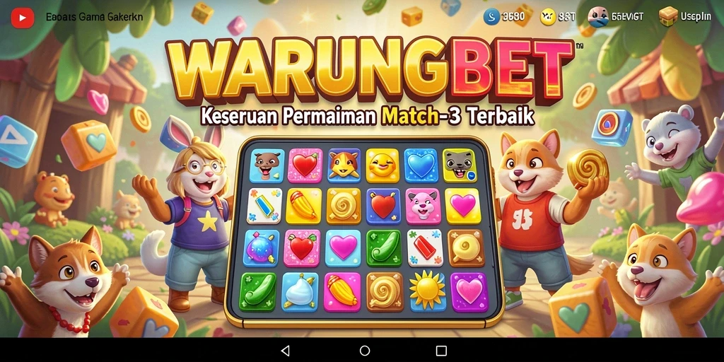Gameplay Match-3 seru dan menantang di WARUNGBET.
