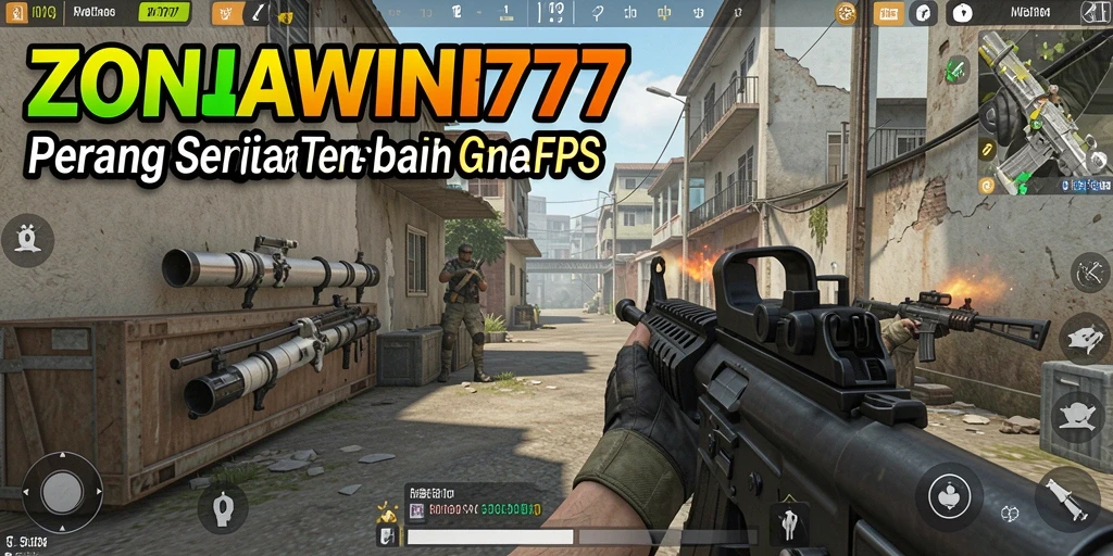 Screenshot gameplay ZONAWIN777 menampilkan aksi tembak-menembak yang mendebarkan.